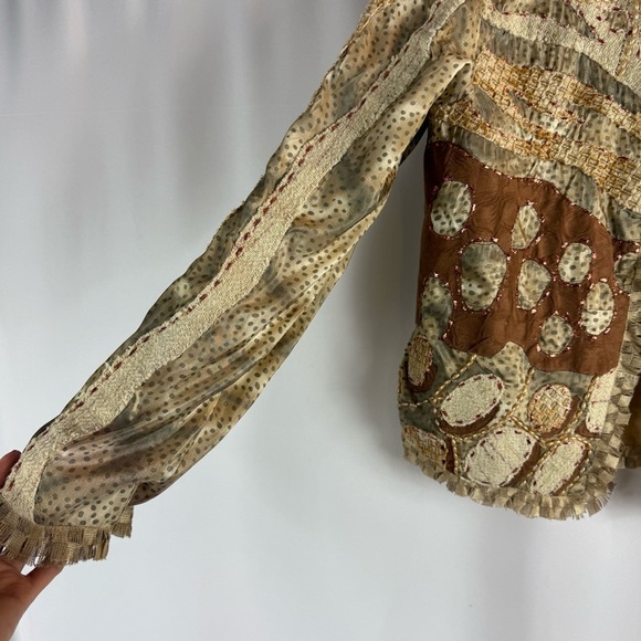 Vintage 1990s Sandy Starkman Designer
Cardigan With Patchwork Abstract Size:M - Picture 7 of 17